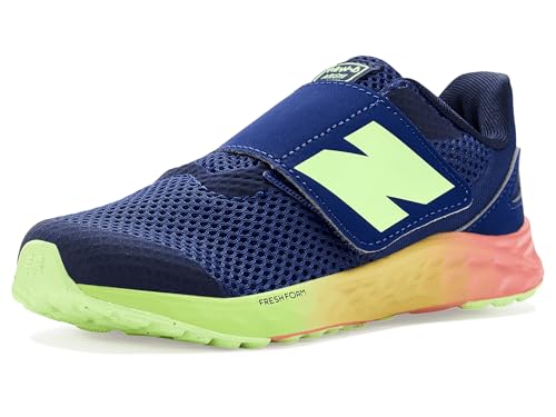 New Balance Kid's Fresh Foam Arishi V4 Hook & Loop Running Shoe, Blue Oyster/Afterglow, 2 Infant