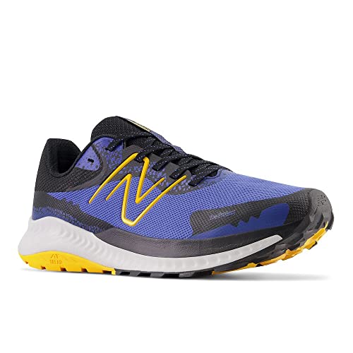 Men's New Balance DynaSoft Nitrel v5 Trail Shoes in Marine Blue/Black/Sunflower alternate view 4