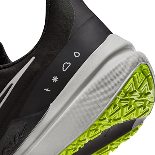 Nike AIR Winflo 9 Shield-Black/White-DK Smoke GREY-VOLT-DM1106-001-12, BLACK/WHITE-DK SMOKE GREY-VOLT, 11 UK
