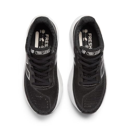 New Balance Kid's Fresh Foam X 1080 V14 Lace-Up Running Shoe, Black/Magnet/Silver Metallic, 3.5 W Big Kid