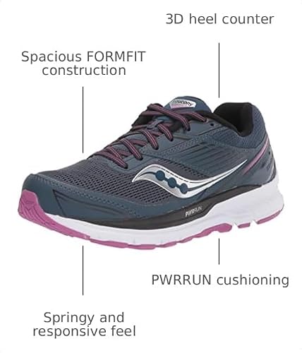 Saucony Women's Echelon 8 Running Shoe, Space-Razzle, 5.5 Medium