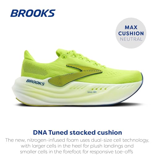 Brooks Men’s Glycerin Max Neutral Running & Walking Shoe - Lime/Navy Peony/White - 10.5 Medium