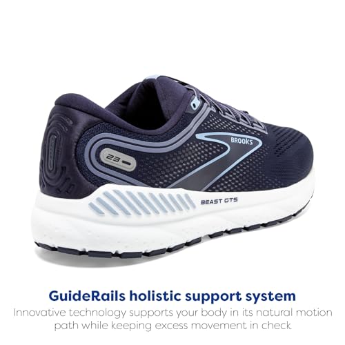 Brooks Men’s Beast GTS 23 Supportive Running Shoe - Peacoat/Blue/White - 8 Medium