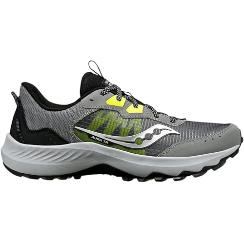 Saucony Men's Aura Tr Sneaker, Cinder/Citron, 11.5