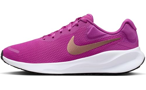 Nike Men's Revolution 7 Women's Road Running Shoes, Hot Fuchsia MTLC Red Bronze White Black, 8
