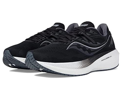 Saucony Men's Triumph 20 Running Shoe, Black/White, 11.5