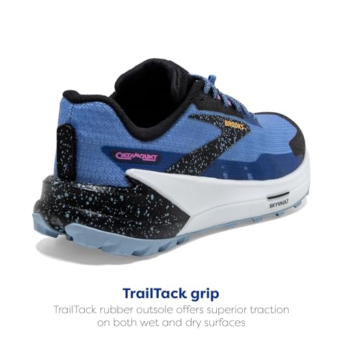 Brooks Women's Catamount 2 Trail Running Shoe - Blue/Black/Yellow - 7.5 Medium