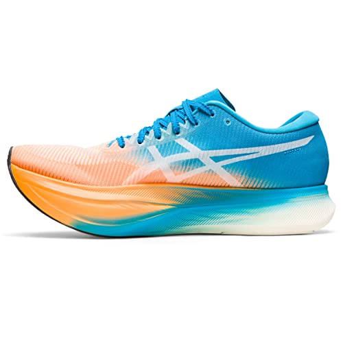 ASICS Unisex METASPEED Sky+ Running Shoes, 11.5M / 13W, Orange POP/Island Blue