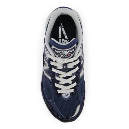 New Balance Kid's 990 V6 Sneaker, Navy/Silver, 3 Medium US