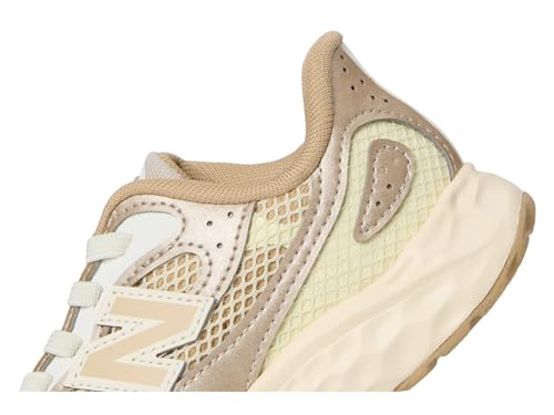 New Balance Kid's Fresh Foam Arishi Lux V1 Bungee Running Shoe, Angora/Incense/Sea Salt, 1 M Little Kid