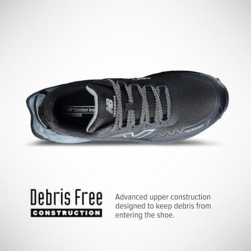 New Balance Fresh Foam Cremorne Composite Toe Safety Shoes for Men - Non Slip, Electrical Hazard - Black/Grey, Low Rise