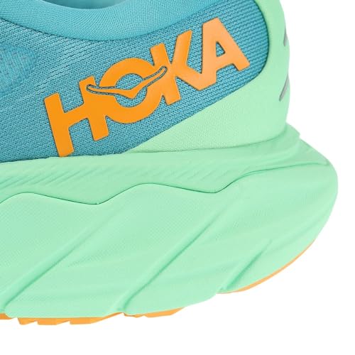 HOKA ONE ONE Mens Arahi 6 Textile Ocean Mist Lime Glow Trainers 8 US