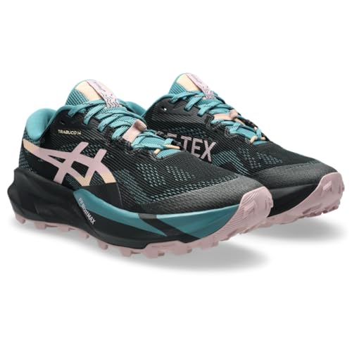 ASICS Women's Trabuco 14 GTX Trail Running Shoes, 9.5, Black/MORGANITE