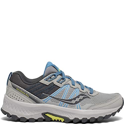 Saucony Women's Excursion TR14 Trail Running Shoe, Grey/Blue/Glade, 8.5