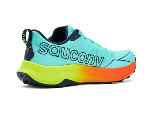 Saucony Men's Peregrine 16 Sneaker, Splash/Citron, 10.5