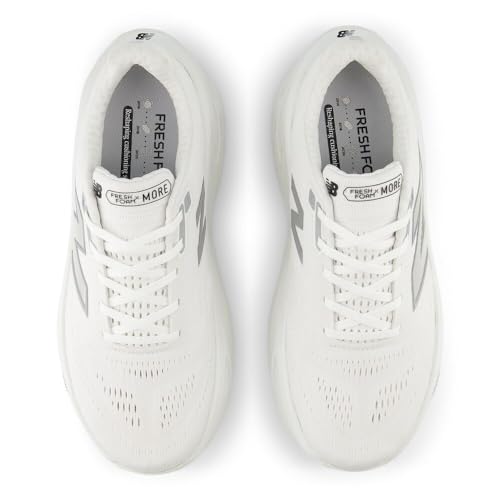 New Balance Men's Fresh Foam X More V5 Running Shoe, White/Reflection/Silver Metallic, 12 M