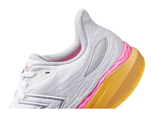 New Balance mens Fresh Foam X 860 V12 Running Shoe, White/Vibrant Orange/Vibrant Pink, 5.5 US