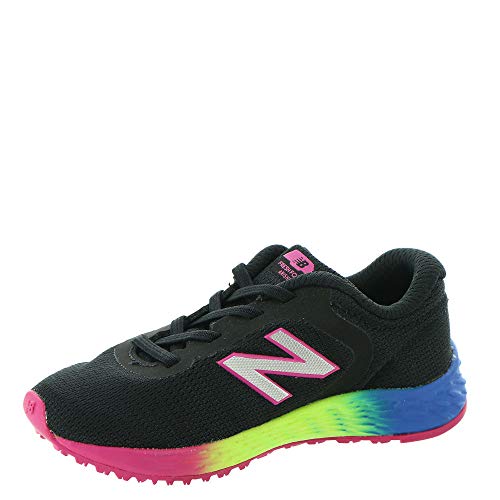 New Balance Kid's Fresh Foam Arishi V2 Bungee Running Shoe, Black/Carnival, 3 Infant