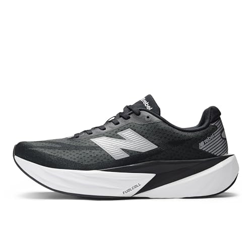 New Balance Men's FuelCell Rebel V5 Running Shoe, Black/Silver Metallic/White, 10 M