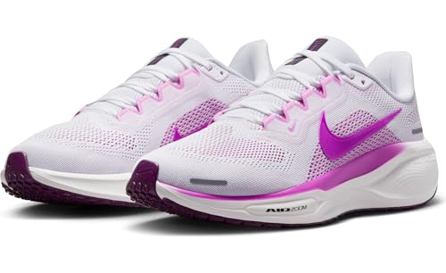 Nike Pegasus 41 Women's Road Running Shoes (FD2723-103, White/Black/Beyond Pink/Hyper Violet) Size 7