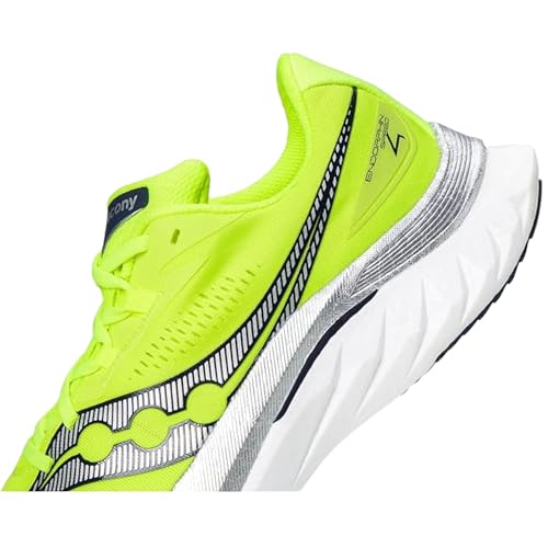 Saucony Men's Endorphin Pro 4 Sneaker, Citron/Navy, 10