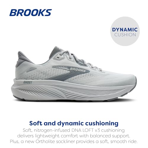 Brooks Men’s Ghost 18 Neutral Running & Walking Shoe - Primer Grey/Oyster Mushroom - 10.5 Wide