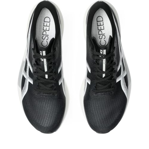 ASICS Unisex Magic Speed 5 Running Shoes, 7.5M / 9W, Black/White