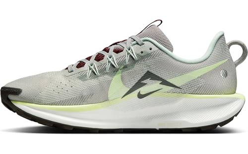 Nike Pegasus Trail 5 Men's Trail Running Shoes (DV3864-004, Light Silver/College Grey/Dark Team Red/Barely Volt) Size 9