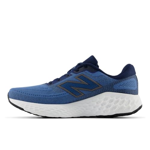 New Balance Men's Fresh Foam X EVOZ V4 Running Shoe, Sea Stone/Nb Navy/Clementine, 8 M
