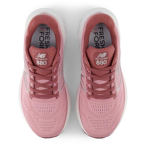 New Balance Women's Fresh Foam X 880 V15 Running Shoe, Washed Burgundy/Pink Taffy/Silver Metallic, 9 M