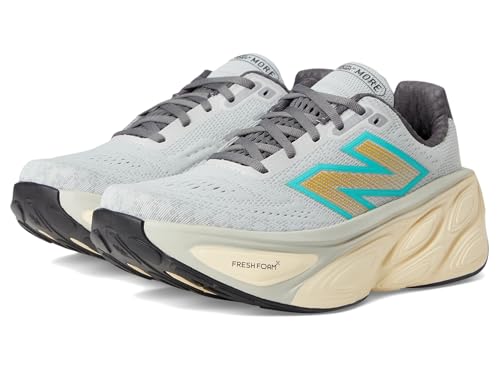 New Balance Men's Fresh Foam X More V5 Running Shoe, Brighton Grey/Calcium/Cyber Jade, 9 XW