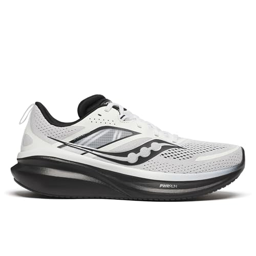 Saucony Men's Omni 22 Sneaker, White/Black, 8.5