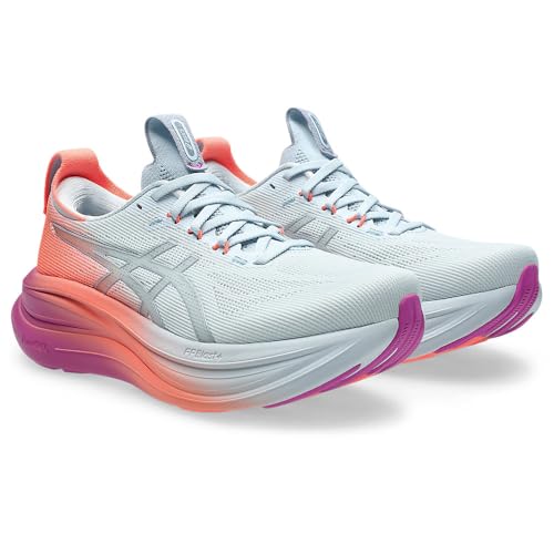 ASICS Womens Gel-Nimbus 28 Sunny Sizzle Sports Shoes, SKY/DIGITAL SAKURA, 9 US