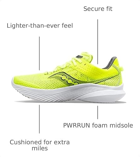 Saucony Women's Kinvara 14 Sneaker, Citron/Black, 6
