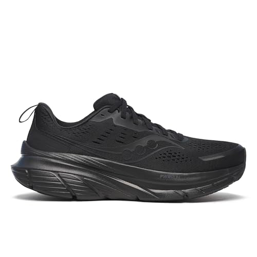 Saucony Women's Guide 18 Sneaker, Black/Black/Black, 12