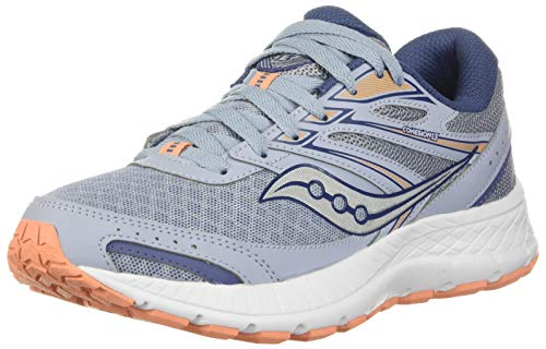 Saucony Women's Cohesion 13 Running Shoe, Blue Mist/Melon, 7.5