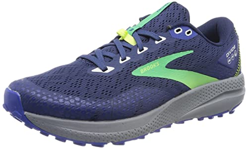 Brooks Men’s Divide 3 Trail Running Shoe - Blue/Green/Grey - 9.5 Medium