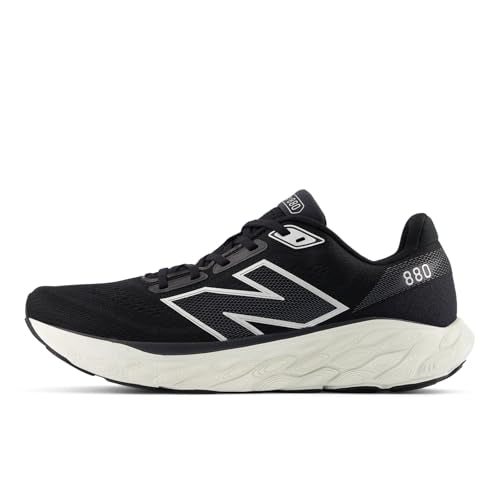 New Balance Men's Fresh Foam X 880 V14 Running Shoe, Black/Sea Salt/Silver Metallic, 7.5 M