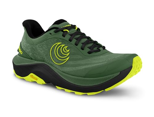 Topo Athletic Men's Ultraventure 4 Comfortable Cushioned Durable 5MM Drop Trail Running Shoes, Athletic Shoes for Trail Running, Green/Black, Size 11.5