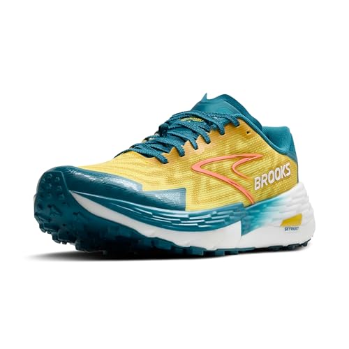 Brooks Men's Catamount 4 Speed Trail Running Shoe - Quince/Celestial/Neo Ember - 9.5 Medium