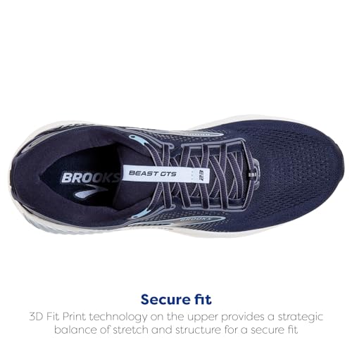 Brooks Men’s Beast GTS 23 Supportive Running Shoe - Peacoat/Blue/White - 8 Medium