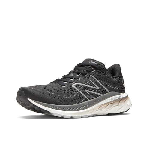 New Balance Women's Fresh Foam X 860 V13, Black/White/Castlerock, 9.5