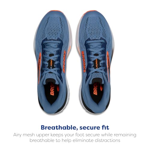 Brooks Men’s Launch 12 Neutral Running Shoe - Moonlight/Black/Orange - 10.5 Medium
