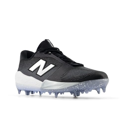 New Balance Men's FuelCell Comp V4 Baseball Shoe, Black/White, 10 M
