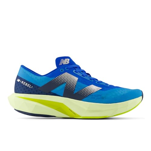 New Balance Men's FuelCell Rebel V4 Running Shoe, Spice Blue/Limelight/Blue Oasis, 14 M