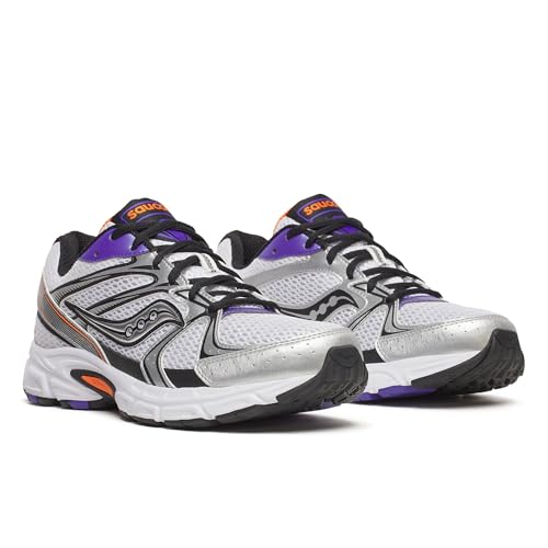 Saucony Unisex Ride Millennium Running Shoe, White/Purple, 13