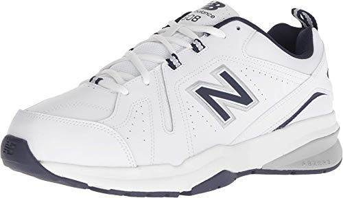 New Balance Men's 608 V5 Casual Comfort Cross Trainer, White/Navy, 9 X-Wide