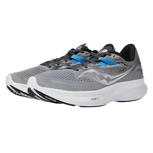 Saucony Men's Ride 15 Sneaker, Alloy/Topaz, 11