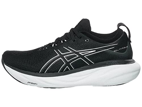 ASICS Men's Gel-Nimbus 25 Running Shoes, 12.5, Black/Pure Silver