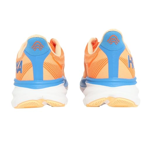 Wide Men's Clifton 9 in Vibrant Orange/Impala by Hoka